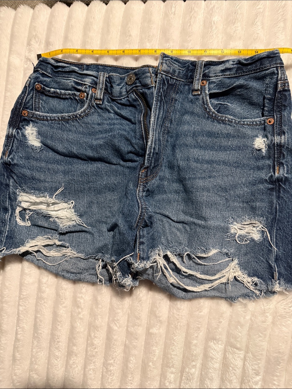 American Eagle Outfitters Distressed Denim Shorts - Blue